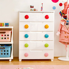 IRIS IRIS children closed drawer type widened storage cabinet, plastic finishing cabinet, baby wardrobe 4 White / yellow