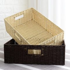 Shipping only 2 non Japanese ex gratia installed rattan basket storage basket magazine storage basket of clothing containing basket straw basket 2 pieces of coffee