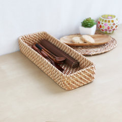 Southeast Asia imported rattan desk box tea accessory storage basket basket sorting tableware box Primary colors