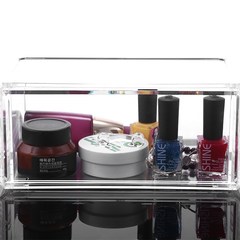 New transparent plastic cosmetic storage box, desktop drawer type large capacity skin care product finishing, cosmetic jewelry box 240*150*110MM