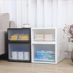 Japan imports JEJ drawer storage box, wardrobe storage box, combination drawer cabinet, transparent plastic clothing finishing box Japan imports White tuba
