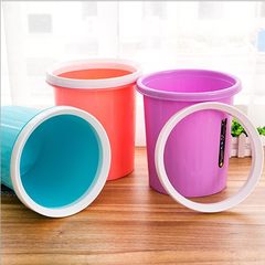 创意带压圈环厨房卫生间家用大号无盖垃圾桶 办公废纸篓 大号垃圾桶紫色