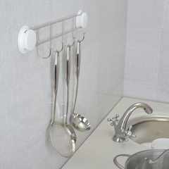 Garbo strong suction hooks stainless steel free toilet bath towel rack kitchen wall rack punch