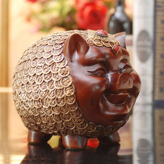 Creative housewarming gift cute piggy pig large European Edmond resin jug Home Furnishing decoration decoration Gold (Tuba)
