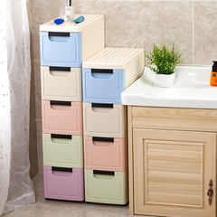 Crevice cabinet, plastic drawer type bathroom cabinet, narrow gap kitchen, cabinet, bathroom shelf 4 Elegant mixing