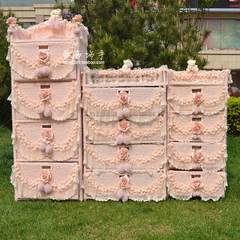 Four drawer cabinet cloth wardrobe cabinets cabinets rattan baby wardrobe bedside lace rattan wardrobe 4 Pink narrow four pumping