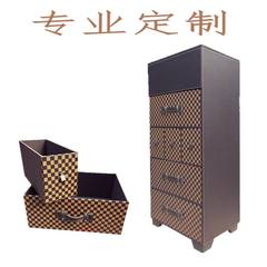 High grade leather storage cabinet, leather bedside cabinet, child storage cabinet, multifunctional combination drawer cabinet 4 White crocodile pattern