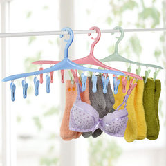 Shipping 8 clip hanger thickening underwear socks windproof airer multifunctional plastic clip hanger 1 Pink