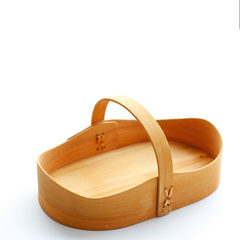Monthly. Japanese handmade wood chip, basket handle, picnic basket, bread basket, fruit and vegetable basket Shuiguolan 1