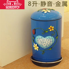 European style home cover garbage cans, pedal type living room, bathroom, kitchen, personalized creative, lovely mail blue