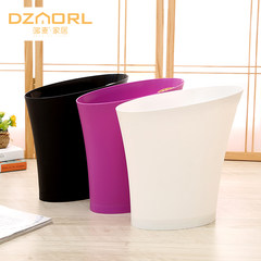 No trash cover flat creative European toilet bathroom kitchen living room bedroom household garbage basket carrying ring Purple red 12L