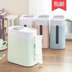 Home Mini desktop trash cans, creative European style small trash cans, office living room, plastic non paper basket Pale pink