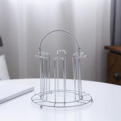 European glass upside down drain hole head 6 simple stainless steel cup holder glass frame fashion cup holder