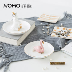 The Nordic country ring ring tray frame ceramic Earrings frame hanging jewelry frame Flamingo / Unicorn ornaments Wave point A