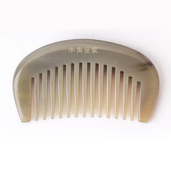 Vietnam authentic white buffalo horn comb natural genuine, thickening wide teeth, male and female children anti hair loss, anti-static hair Light green