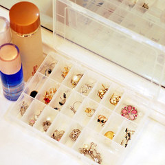 DIY jewelry box (24 boxes), removable transparent plastic box, finishing box, storage box, eyelash box, cartridge box, medicine box