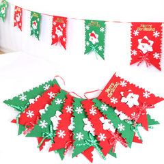 Christmas decorations, Christmas flags, Christmas decorations, eight flags, Christmas decorations, Christmas trees, triangle flags Six faces of red and green Christmas Snowman