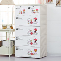 Multi layer drawer type thickening cabinet, plastic locker, baby baby wardrobe, children's cabinet 6154 pink ponies 3 layer