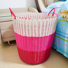 Large number of dirty clothes basket containing plastic woven baskets of dirty clothes washing dirty clothes basket toys storage basket Straw 50 is the biggest red rose