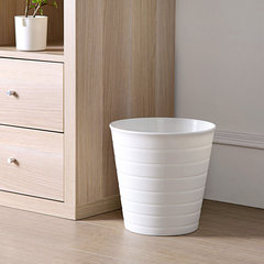 Creative plain plastic dustbin bathroom trash basket household kitchen living room bedroom without cover basket Beige
