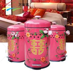 Creative personality, European and American style foot cap, garbage bin, family wedding celebration, hand painted garbage can 12 liters