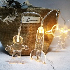 Astronaut LED battery lamp string, bedroom creative Christmas decorative lamp DIY lovely small lamp string outdoor waterproof lantern [warm white] 4 meters 40 lights + battery money