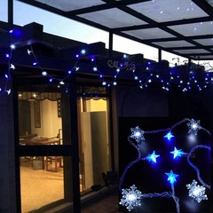 Lights, Christmas lights, tree doors, decorative lights, star flashing room, outdoor battery, low voltage 110VLED snowflake lamp string 27 meter ---240 lamp 220V