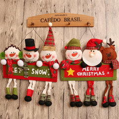 Christmas door listing layout wooden Santa Snowman ornaments hanging door window decorations Snowman long foot tag