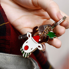 Creative Valentine's Day Christmas gift key ring Pendant New Year festive metal keychain carry small gifts Little deer design money