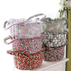 South Korea gucci Flowering Home Furnishing pastoral floral lace fabric storage basket storage basket hanging basket Top ten