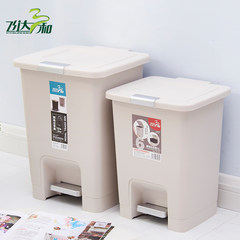 Fei Dasan and household pedal garbage can, plastic creative living room, bedroom garbage collection barrel, sanitary pail G1710 coffee 6L