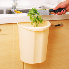 Every day special price: no wall hanging garbage bin, plastic cabinet, large holding bucket, kitchen hanging trash can Beige