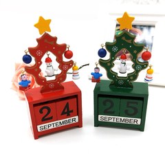 Christmas decorations gifts desktop small wooden DIY Christmas tree Christmas calendar calendar window. Red Calendar Christmas tree