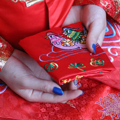 中国风鸳鸯刺绣手帕精美女士结婚手绢婚庆装饰婚礼用品朋友礼物sp 鸳鸯刺绣手帕（1个）