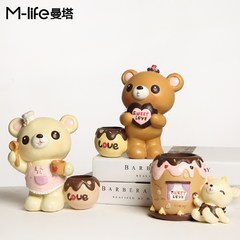 Cute cartoon lovers pen Winnie creative resin fashion gifts Korean children birthday gift ornaments This is for sale, please be patient
