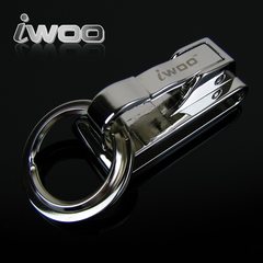 Genuine iwoo Luxury Car Keychain male waist hanging belt wear key ring metal keychain creative gift [030] handsome silver metal buckle