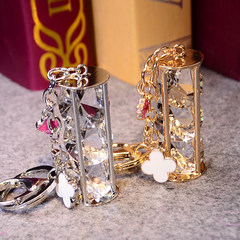 Creative crystal keychain Car Keychain Diamond Pendant bag jiejiegao creative fashion hanging jewelry gift Golden