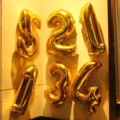 生日圣诞派对婚房婚礼庆典结婚婚庆布置用品金色数字铝箔铝膜气球 金色铝箔气球520