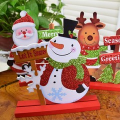 Christmas decorations, shop facade, hotel supplies, Santa Claus set up Christmas, snowman, elk gift Christmas swing table [elk]