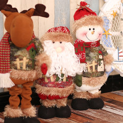 The Christmas doll ornaments, Christmas tree decoration supplies shrinkage Snowman old window dress Santa Claus