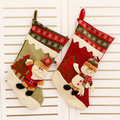 Christmas decorations, Christmas gift bags, Christmas socks, candy bags, large deer, snowman, gift bags for the elderly Big raise Snowman socks H