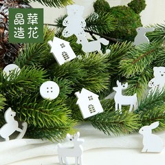 Taiwan Jinghua flower made of wood combination Christmas ornaments Christmas tree snow snowman Angel Star 12 in Green B small bear chip combination