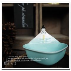 [Japanese Name: blue small cylinder] American Ceramic Home Furnishing jewelry crafts wedding gift ornaments taste