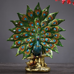 European luxury living room entrance process of modern TV cabinet Home Furnishing peacock ornaments decorations new wedding gift 8612- peacock ornaments