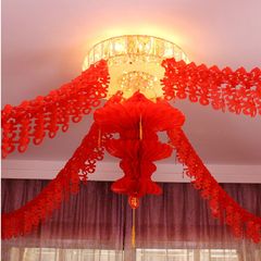 The wedding festival layout decoration wedding wedding celebration wedding room bedroom Hi "Lahua pull like ribbons Round lantern 35*43cm