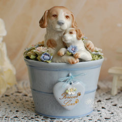 COSMOS ceramic exquisite music box and high-end gift for mother's day love dog music box