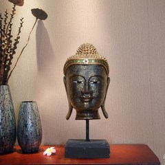 The big wood Buddha head ornaments business gifts decoration room decoration Feng Shui Zen Club Pre sale for 20 days