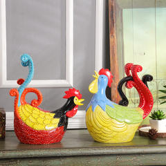 Japanese ceramic crafts ornaments chicken lucky Feng Shui living room decor wedding gift Home Furnishing big cock yellow
