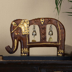 Thai elephant elephant Decor Wood ornaments retro creative TV cabinet room lucky gifts Log color