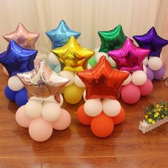 18 inch five pointed star greeting small column, baby hundred days birthday proposal wedding wedding hotel wedding room decorate The small pillars [18 inch five-star pearl powder + white tender]